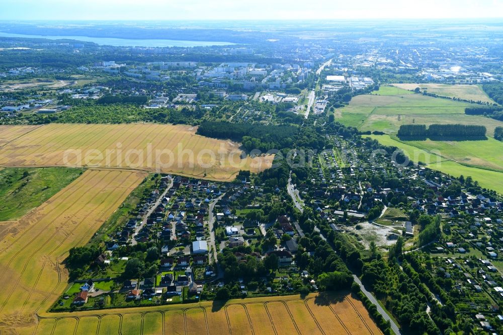 Aerial image Küssow - Town View of the streets and houses of the residential areas in Kuessow in the state Mecklenburg - Western Pomerania, Germany