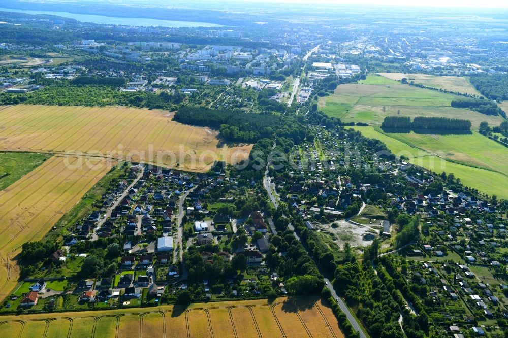 Aerial photograph Küssow - Town View of the streets and houses of the residential areas in Kuessow in the state Mecklenburg - Western Pomerania, Germany