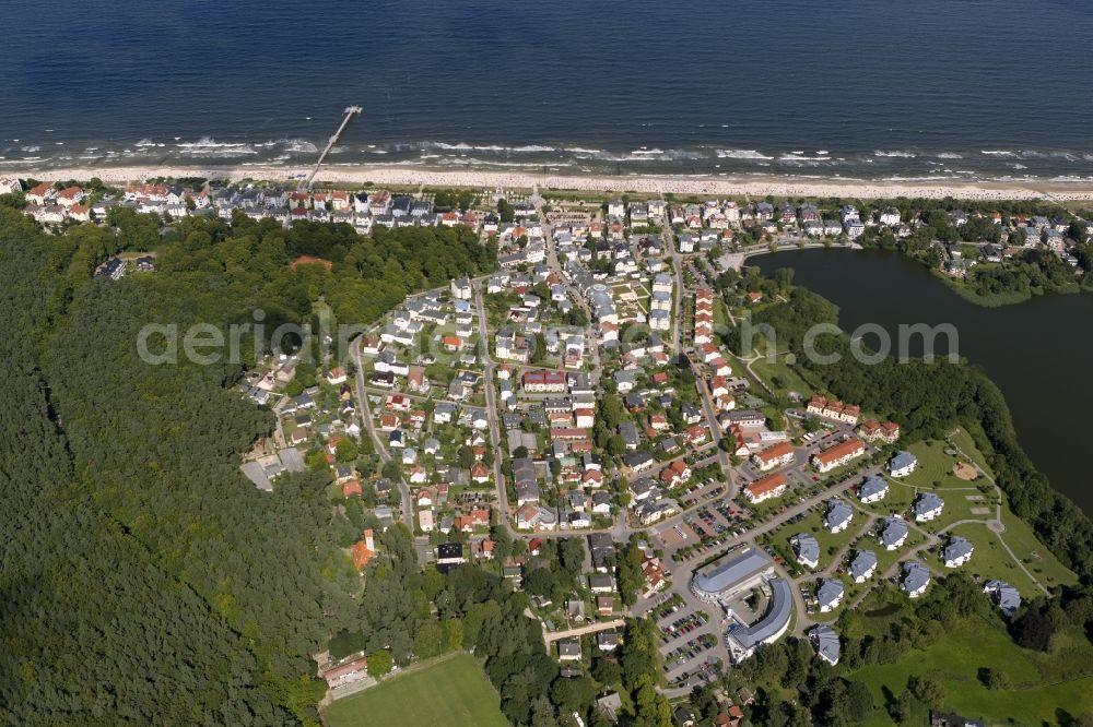 Aerial image Bansin - View of the coastal area of Bansin, a popular tourist and resort on the Baltic Sea coast of the island of Usedom in Mecklenburg-Western Pomerania