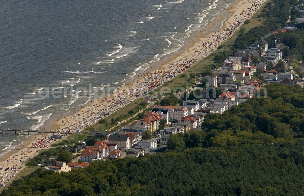 Bansin from the bird's eye view: View of the coastal area of Bansin, a popular tourist and resort on the Baltic Sea coast of the island of Usedom in Mecklenburg-Western Pomerania