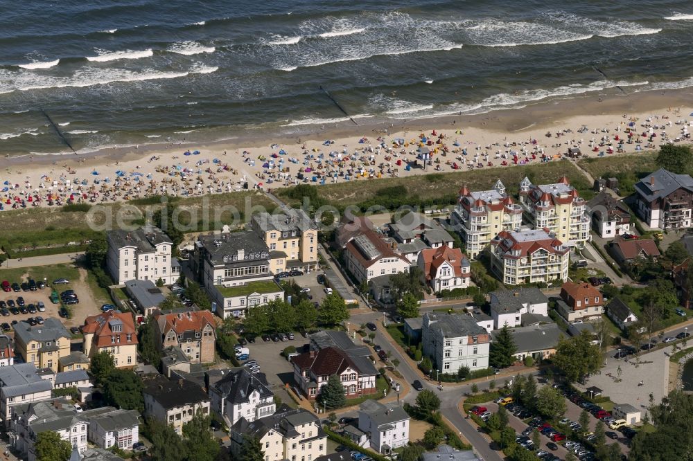 Aerial image Bansin - View of the coastal area of Bansin, a popular tourist and resort on the Baltic Sea coast of the island of Usedom in Mecklenburg-Western Pomerania