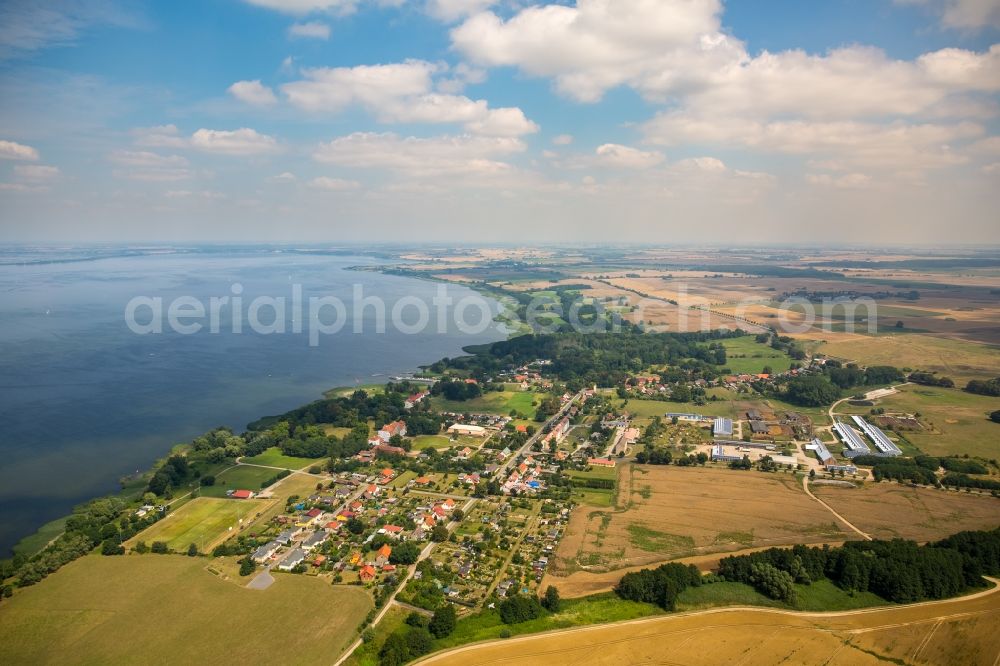 Aerial image Kummerow - Town View of the streets and houses of the residential areas in Kummerow with surroudings at the lake Kummerower See in the state Mecklenburg - Western Pomerania