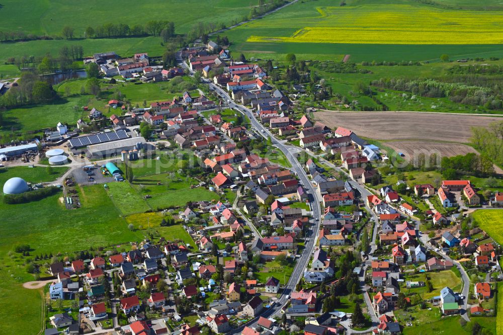 Aerial image Kurort Volkersdorf - Town View of the streets and houses of the residential areas in Kurort Volkersdorf in the state Saxony, Germany