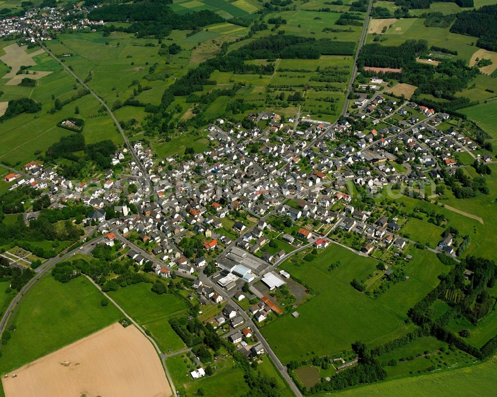 Aerial image Lahr - Town View of the streets and houses of the residential areas in Lahr in the state Hesse, Germany