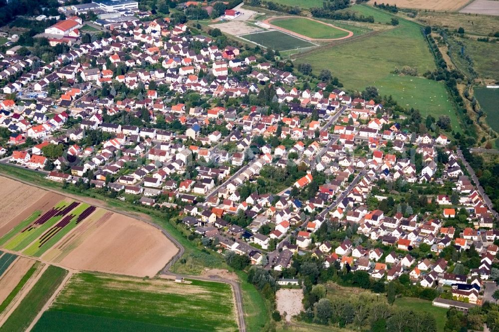 Aerial photograph Lambsheim - Town View of the streets and houses of the residential areas in Lambsheim in the state Rhineland-Palatinate