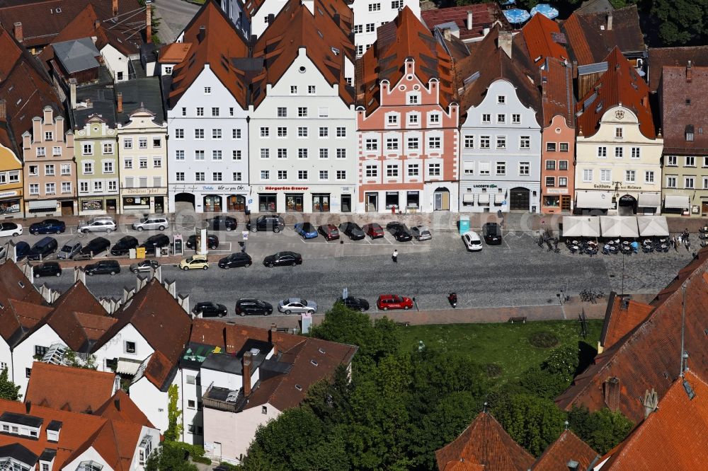 Landshut from above - View of the old town of Landshut in Bavaria