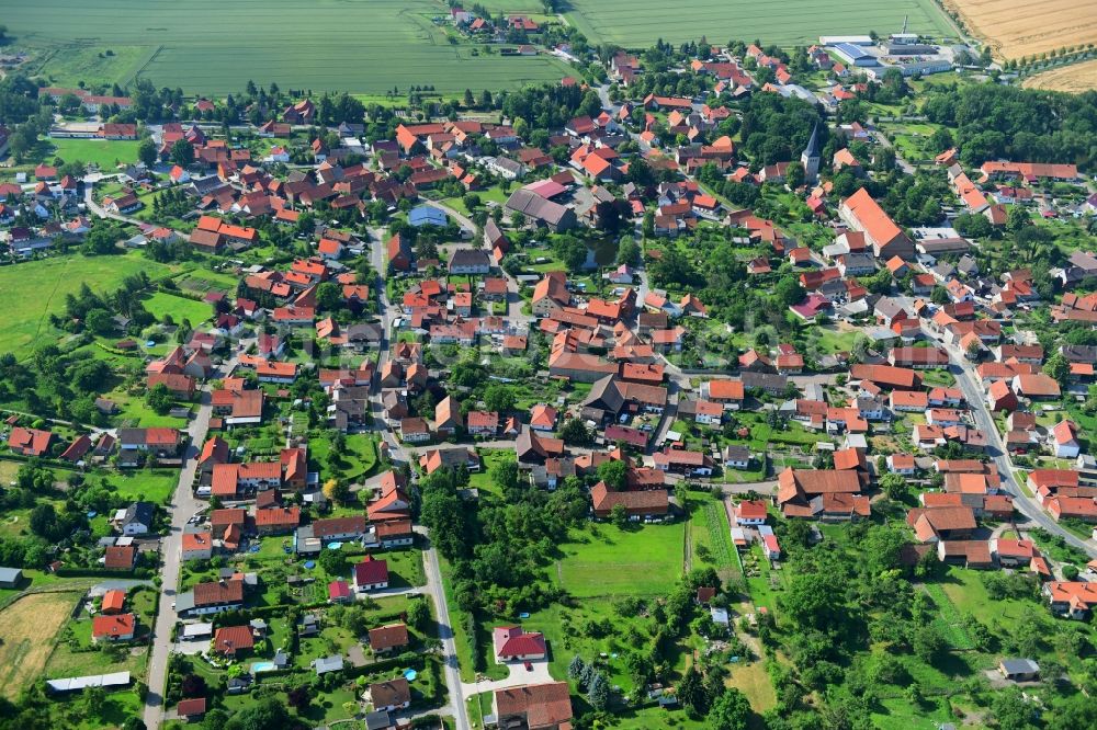 Aerial photograph Langeln - Town View of the streets and houses of the residential areas in Langeln in the state Saxony-Anhalt, Germany