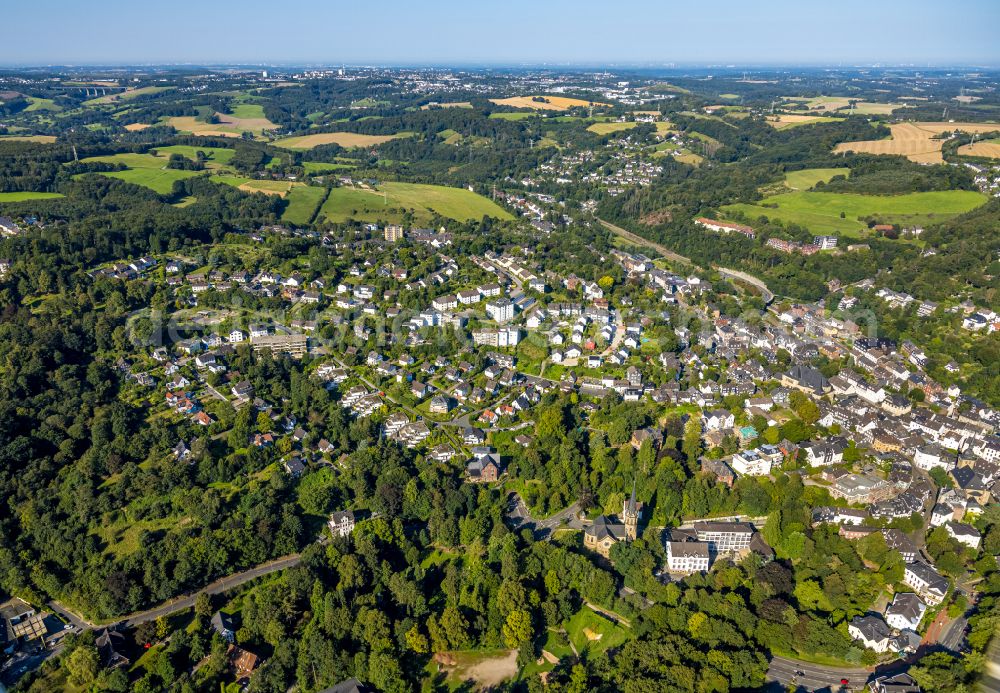 Aerial photograph Langenberg - Town View of the streets and houses of the residential areas in Langenberg in the state North Rhine-Westphalia, Germany