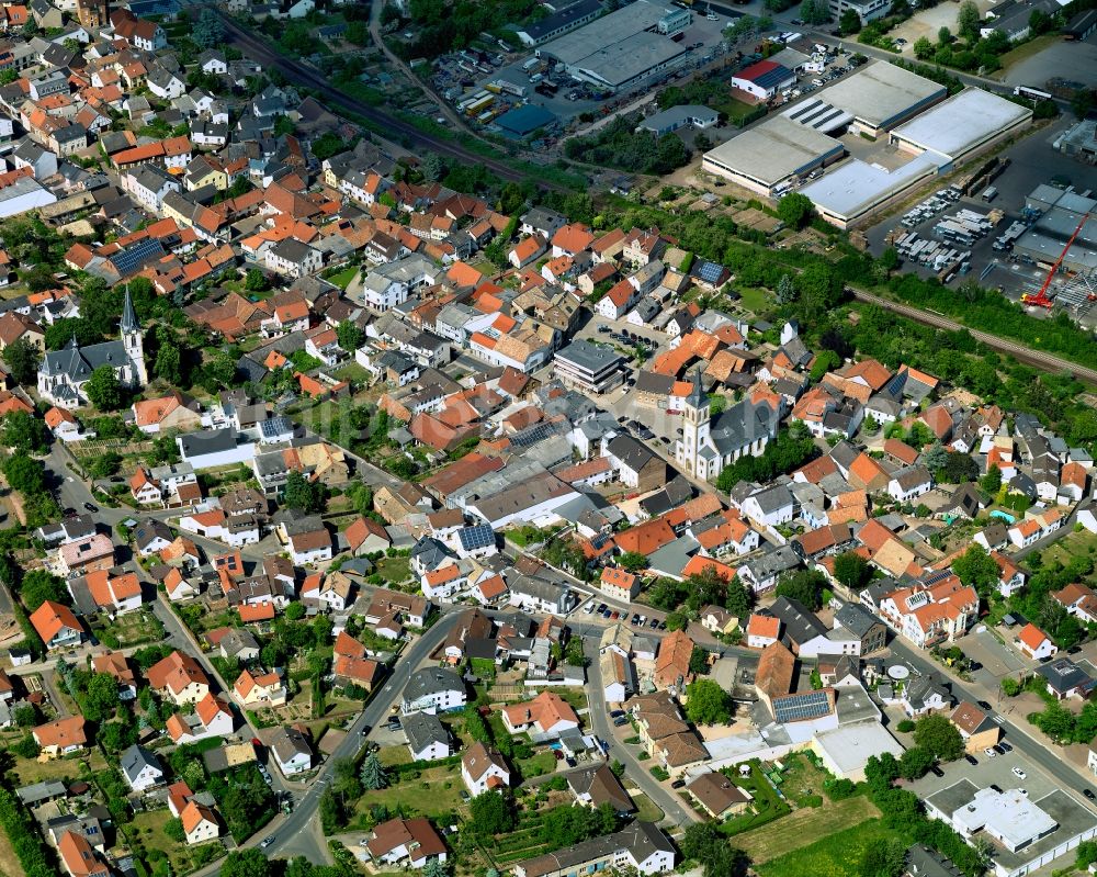 Langenlonsheim from above - District view of Langenlonsheim in the state Rhineland-Palatinate