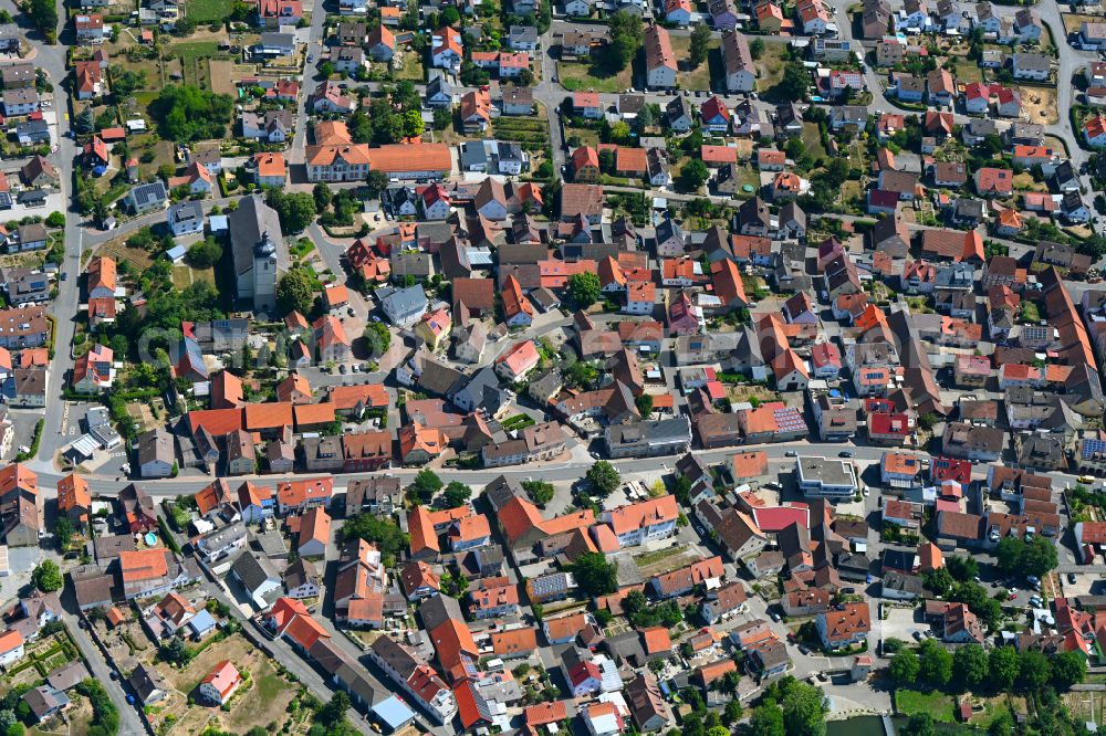 Aerial image Lauda-Königshofen - Town View of the streets and houses of the residential areas on street Leopoldstrasse in the district Koenigshofen in Lauda-Koenigshofen in the state Baden-Wuerttemberg, Germany