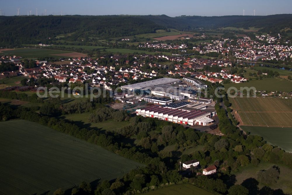 Aerial image Lauenförde - Town View of the streets and houses of the residential areas in Lauenfoerde in the state Lower Saxony