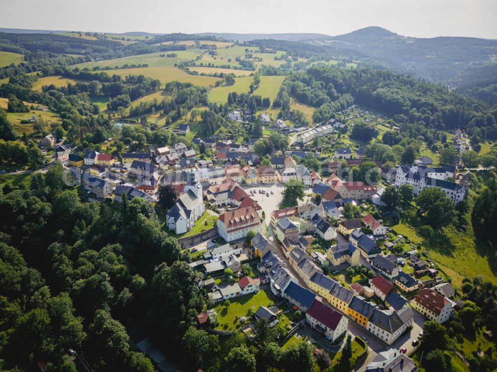 Altenberg from above - District of Lauenstein in Altenberg in the state of Saxony, Germany