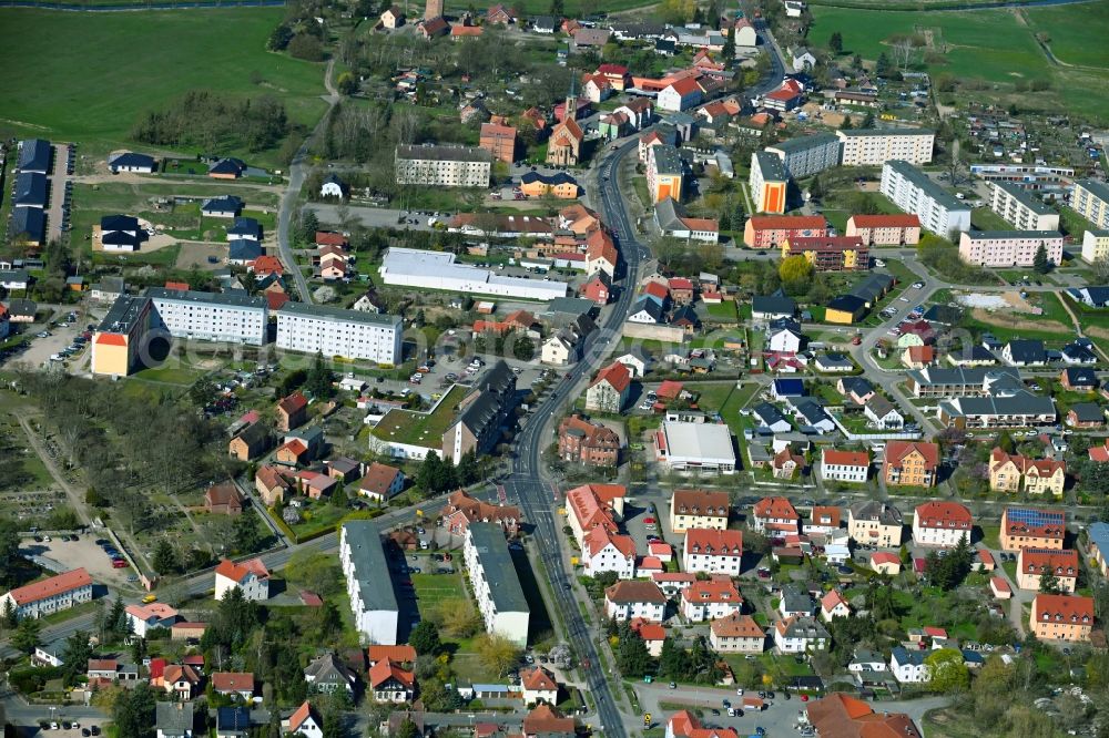 Aerial photograph Löcknitz - Town View of the streets and houses of the residential areas in Loecknitz in the state Mecklenburg - Western Pomerania, Germany