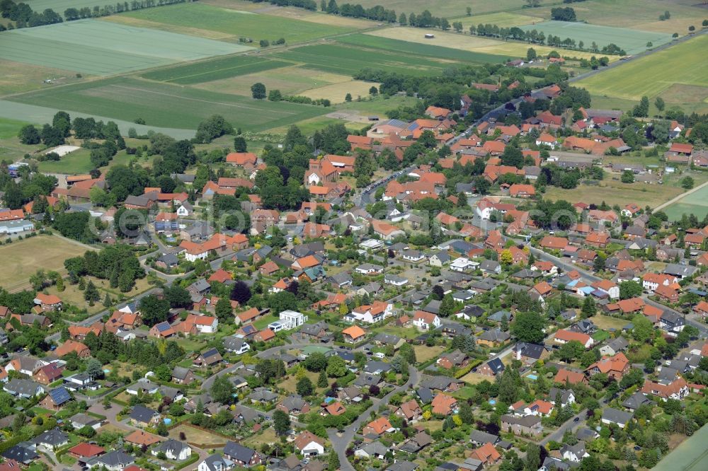 Leiferde from above - Town View of the streets and houses of the residential areas in Leiferde in the state Lower Saxony