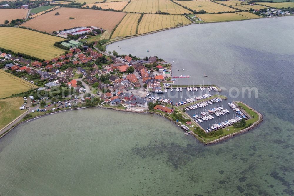 Fehmarn from above - View of Lemkenhafen in Fehmarn in the state Schleswig-Holstein