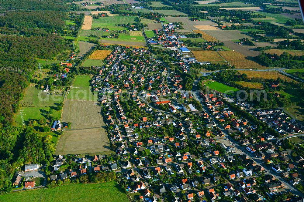 Lengerich from above - Town View of the streets and houses of the residential areas in Lengerich in the state North Rhine-Westphalia, Germany