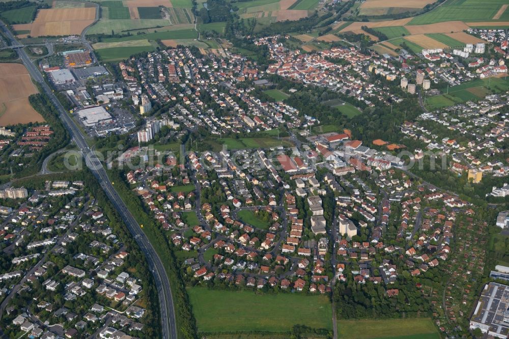 Lengfeld from the bird's eye view: Town View of the streets and houses of the residential areas in Lengfeld in the state Bavaria, Germany