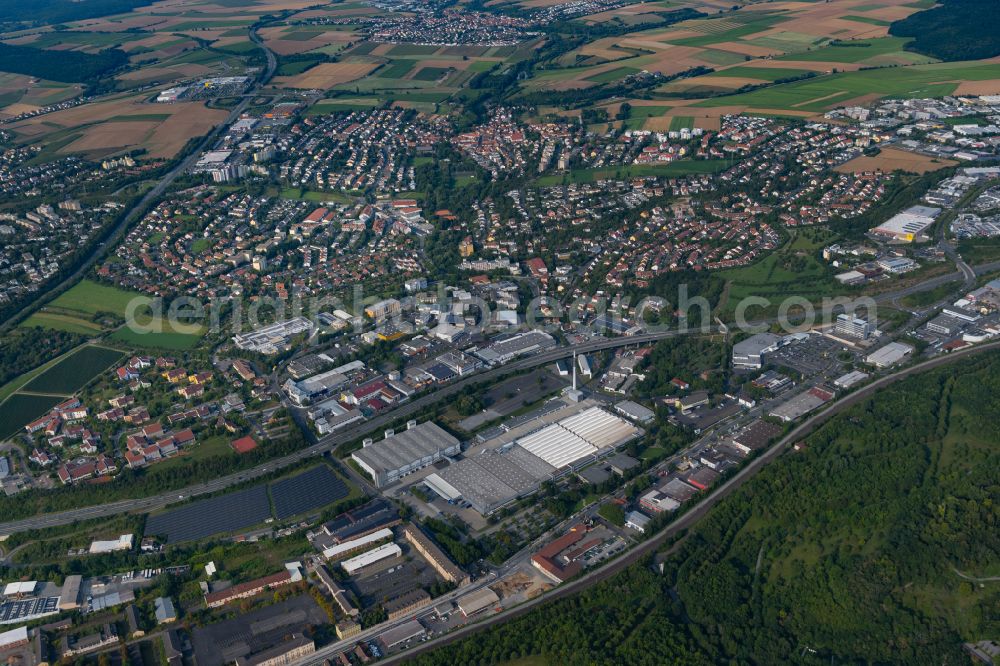 Lengfeld from above - Town View of the streets and houses of the residential areas in Lengfeld in the state Bavaria, Germany