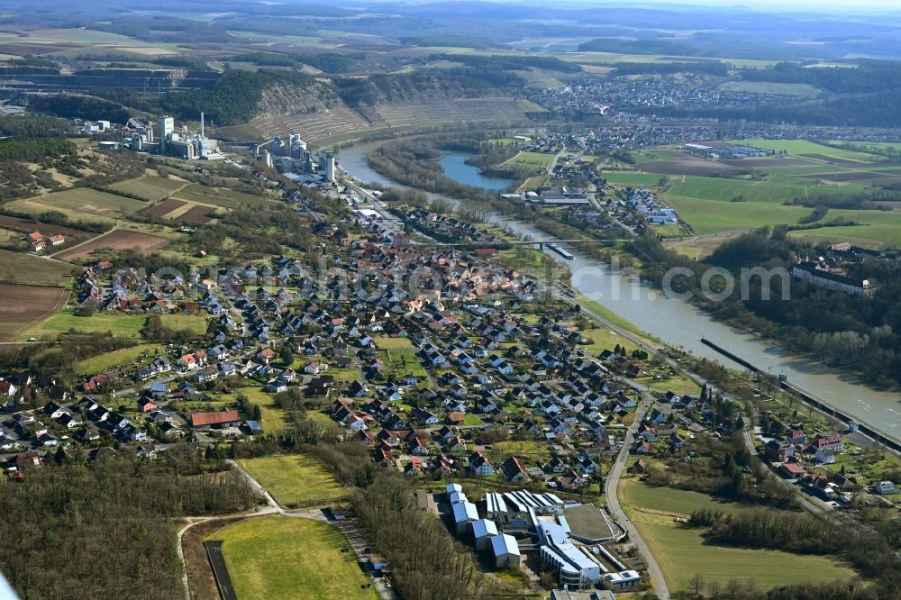 Lengfurt from the bird's eye view: Town View of the streets and houses of the residential areas in Lengfurt in the state Bavaria, Germany