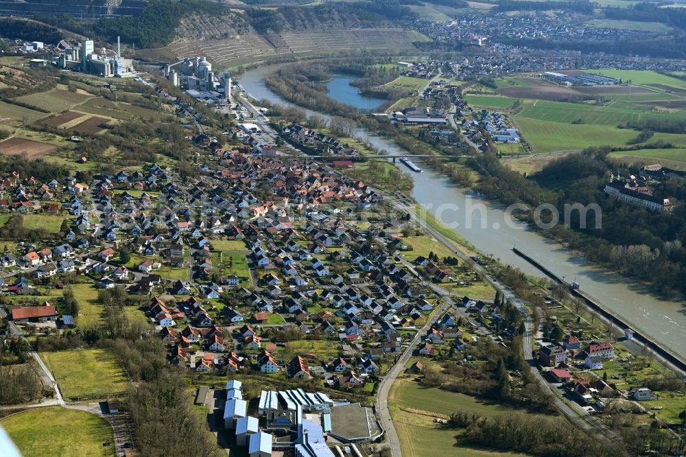 Aerial image Lengfurt - Town View of the streets and houses of the residential areas in Lengfurt in the state Bavaria, Germany