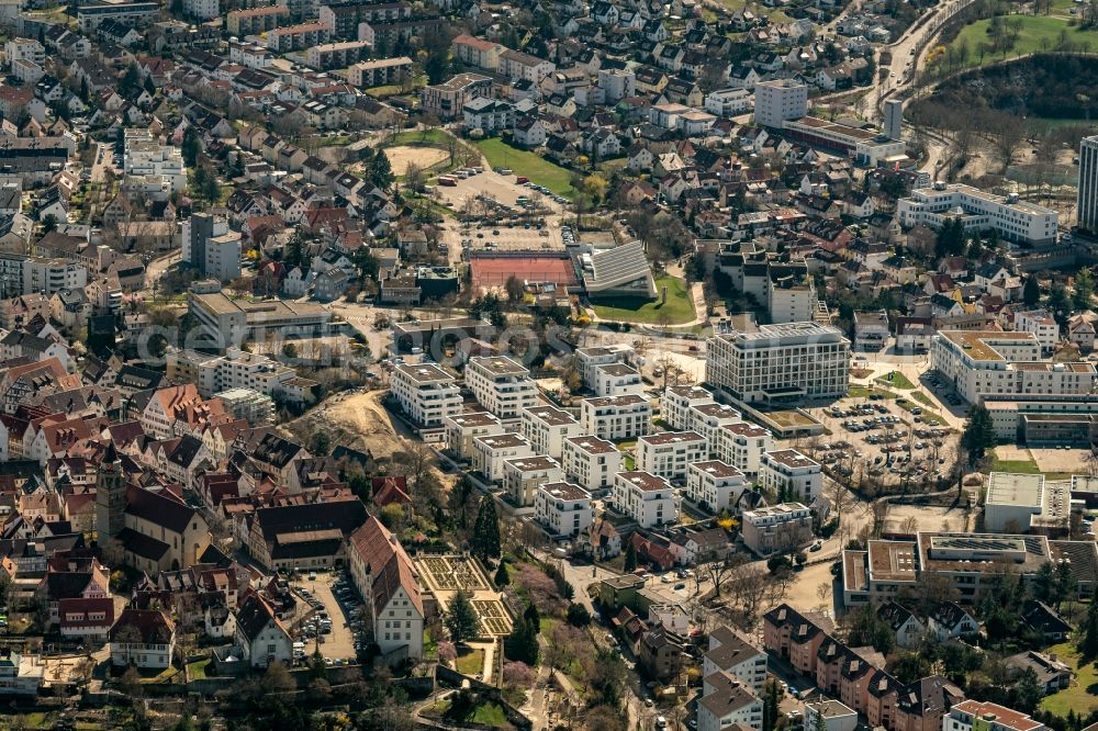 Leonberg from the bird's eye view: Town View of the streets and houses of the residential areas in Leonberg in the state Baden-Wuerttemberg, Germany