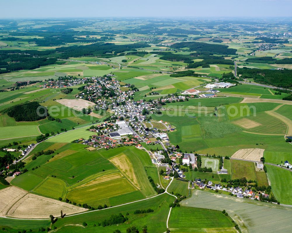 Leupoldsgrün from above - Town View of the streets and houses in Leupoldsgruen in the state Bavaria, Germany