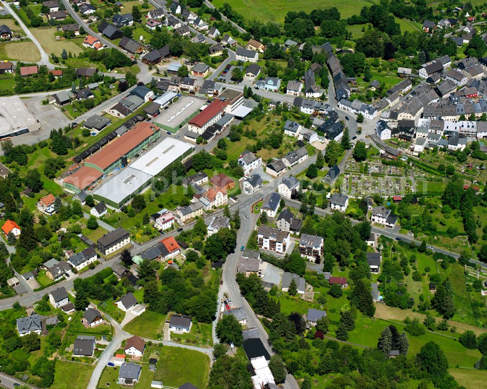 Aerial image Lichtenberg - Town View of the streets and houses of the residential areas in Lichtenberg Oberfranken in the state Bavaria, Germany