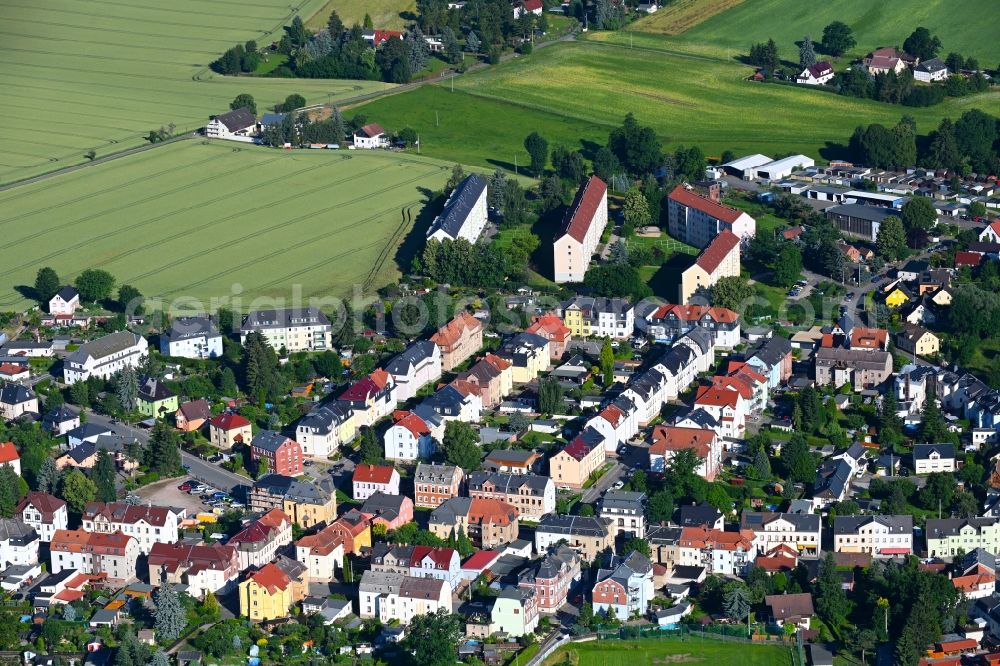 Aerial photograph Lichtentanne - Town View of the streets and houses of the residential areas in Lichtentanne in the state Saxony, Germany