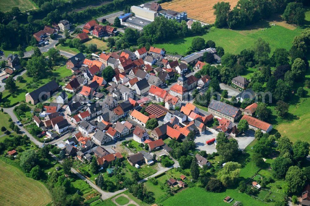 Aerial photograph Liebenau - Town View of the streets and houses of the residential areas in Liebenau in the state Hesse, Germany