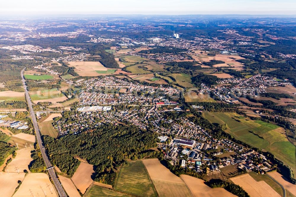 Aerial image Limbach - Town View of the streets and houses of the residential areas in Limbach in the state Saarland, Germany