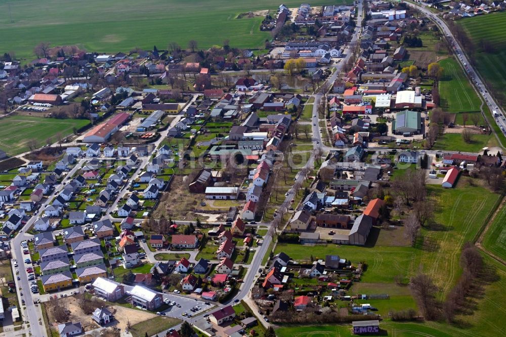 Aerial image Lindenberg - Town View of the streets and houses of the residential areas in Lindenberg in the state Brandenburg, Germany