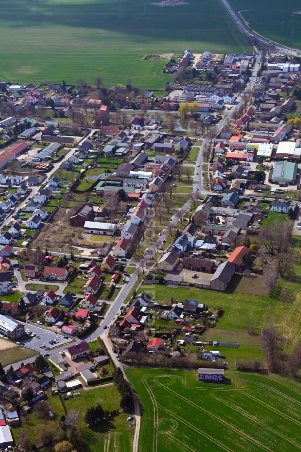 Aerial photograph Lindenberg - Town View of the streets and houses of the residential areas in Lindenberg in the state Brandenburg, Germany