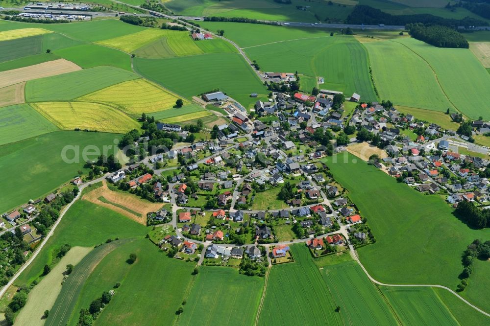 Lipperts from above - Town View of the streets and houses in Lipperts in the state Bavaria, Germany