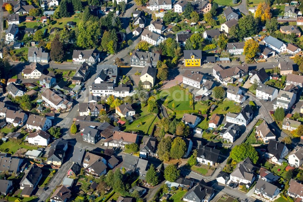 Kreuztal from the bird's eye view: Town View of the streets and houses in Littfeld in Kreuztal in the state North Rhine-Westphalia