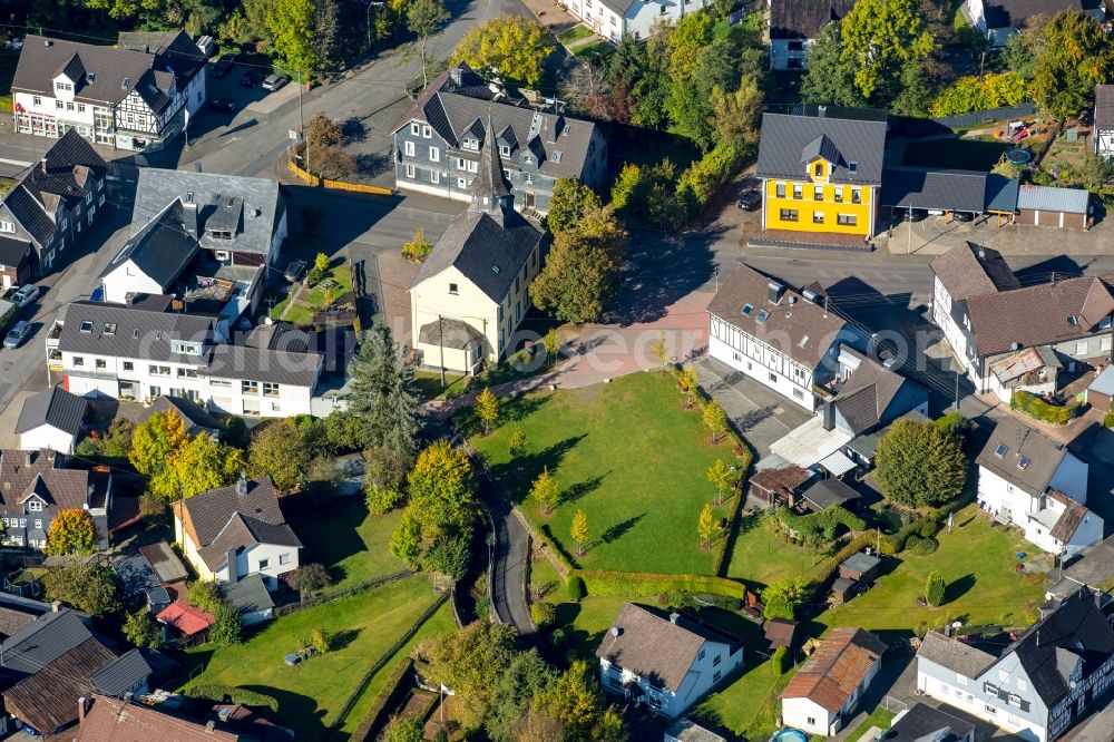 Aerial image Kreuztal - Town View of the streets and houses in Littfeld in Kreuztal in the state North Rhine-Westphalia