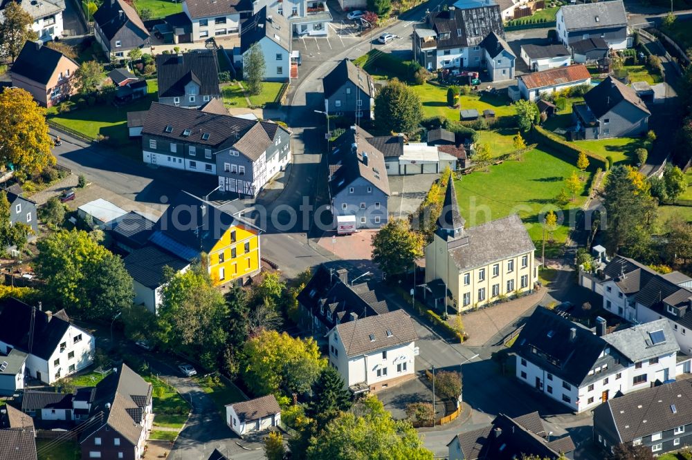 Aerial photograph Kreuztal - Town View of the streets and houses in Littfeld in Kreuztal in the state North Rhine-Westphalia