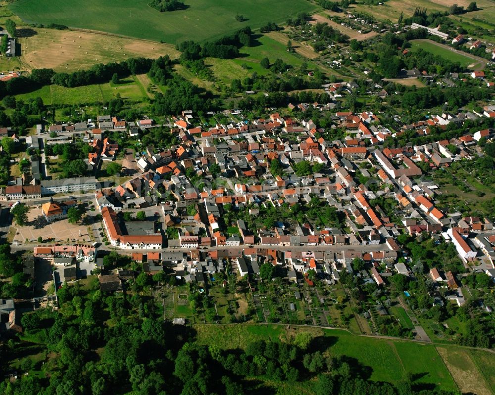 Aerial image Loburg - Town View of the streets and houses of the residential areas in Loburg in the state Saxony-Anhalt, Germany