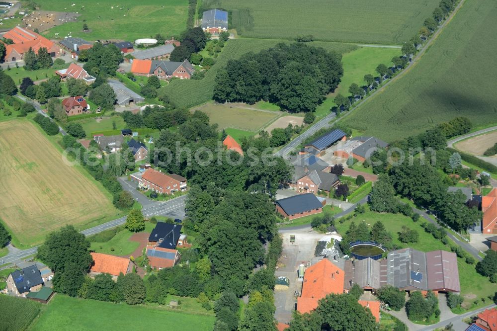 Aerial image Lohe - Town View of the streets and houses of the residential areas in Lohe in the state Lower Saxony