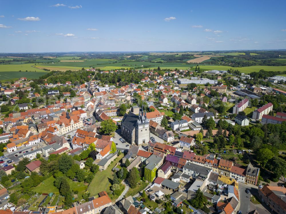 Lommatzsch from above - View of Lommatzsch in the federal state of Saxony, Germany