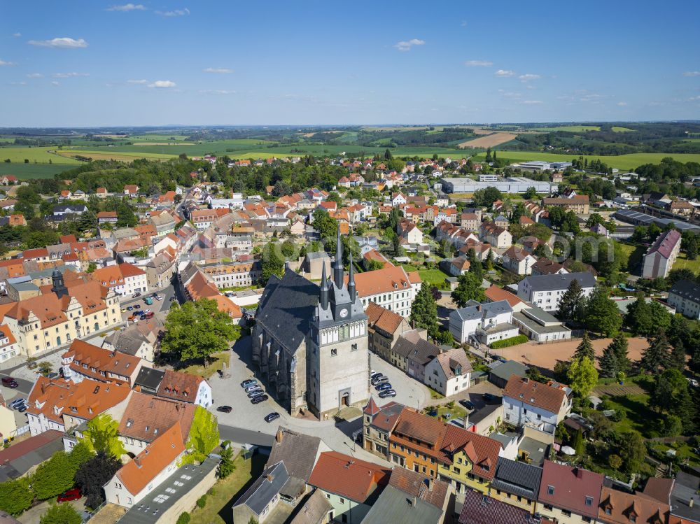 Lommatzsch from the bird's eye view: View of Lommatzsch in the federal state of Saxony, Germany