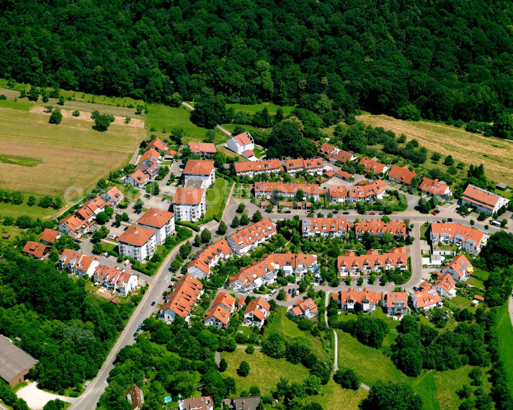 Aerial photograph Lustnau - Town View of the streets and houses of the residential areas in Lustnau in the state Baden-Wuerttemberg, Germany