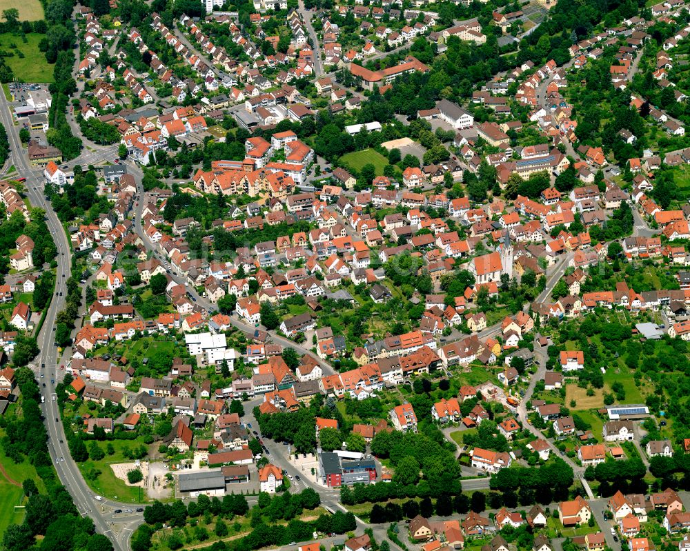 Lustnau from the bird's eye view: Town View of the streets and houses of the residential areas in Lustnau in the state Baden-Wuerttemberg, Germany