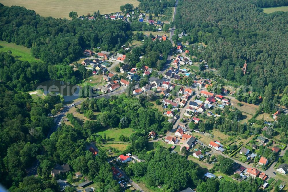 Aerial image Magdeburgerforth - Town View of the streets and houses of the residential areas in Magdeburgerforth in the state Saxony-Anhalt, Germany