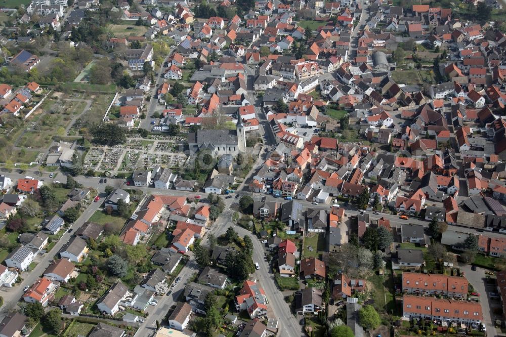 Aerial image Mainz Ebersheim - Local view of Mainz Ebersheim in Rhineland-Palatinate