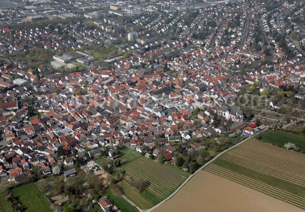 Mainz Hechtsheim from the bird's eye view: Local view of Mainz Hechtsheim in Rhineland-Palatinate