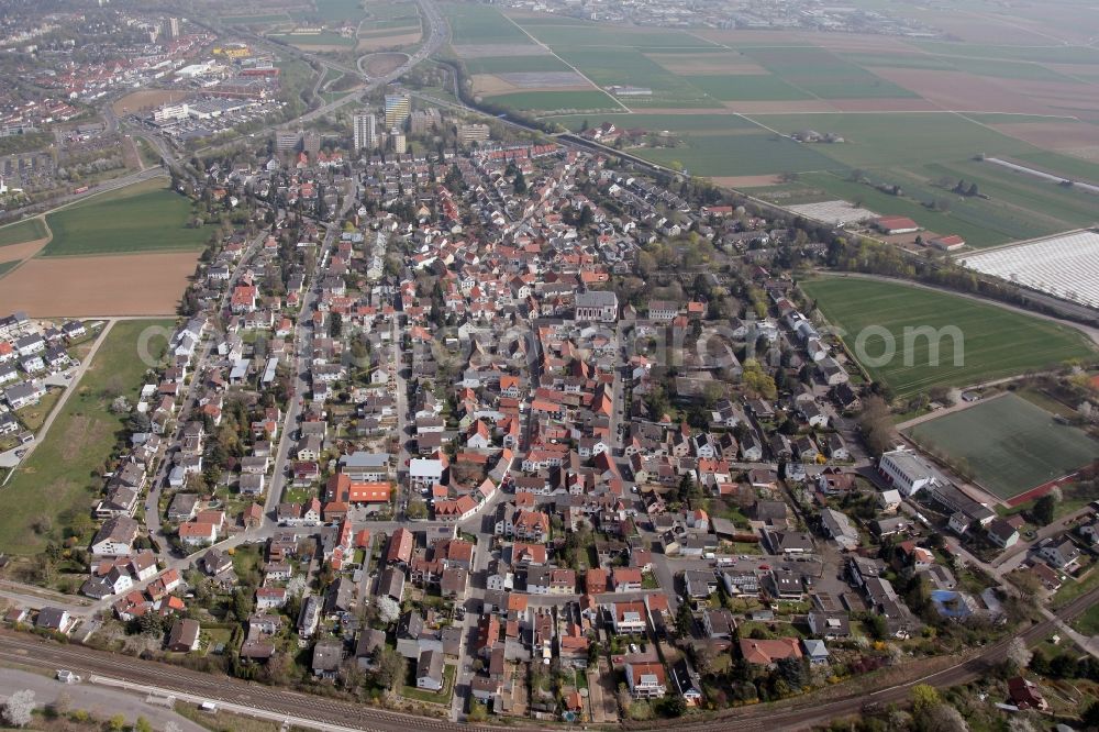 Mainz Marienborn from above - Local view of Mainz Marienborn in Rhineland-Palatinate