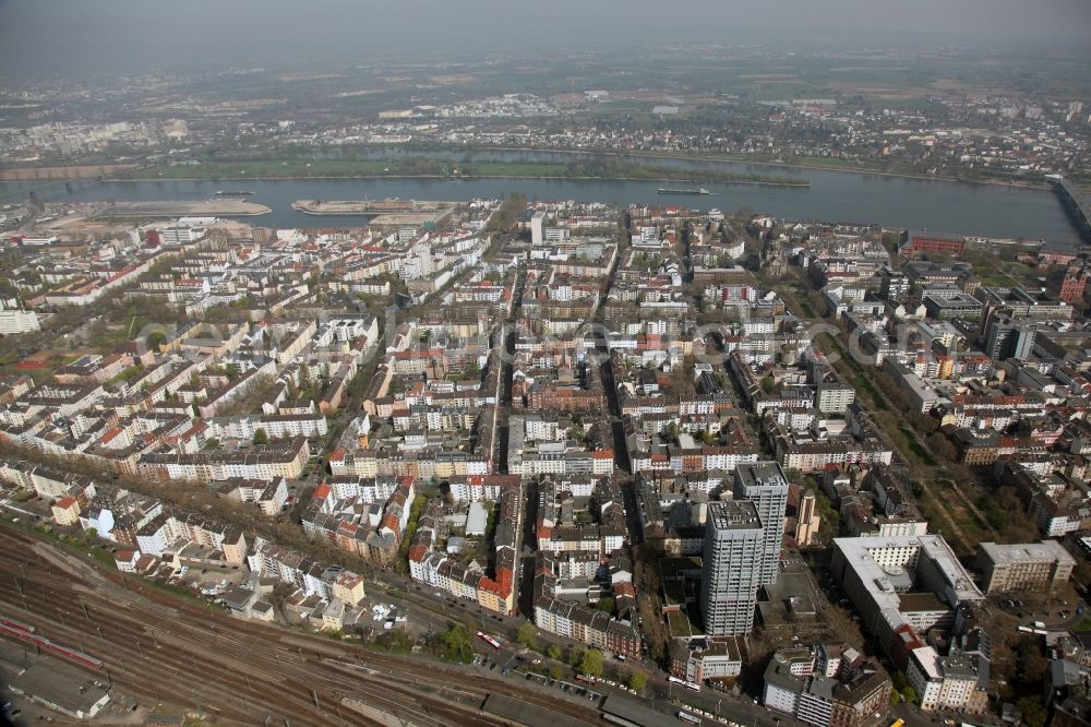 Mainz Neustadt from the bird's eye view: Local view of Mainz Neustadt in Rhineland-Palatinate