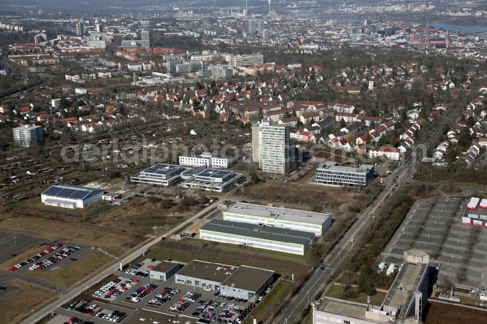 Aerial image Mainz-Oberstadt - Local view of Mainz-Oberstadt in the state of Rhineland-Palatinate,