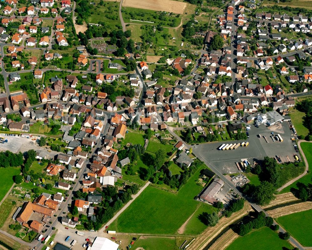 Mainzlar from above - Town View of the streets and houses of the residential areas in Mainzlar in the state Hesse, Germany