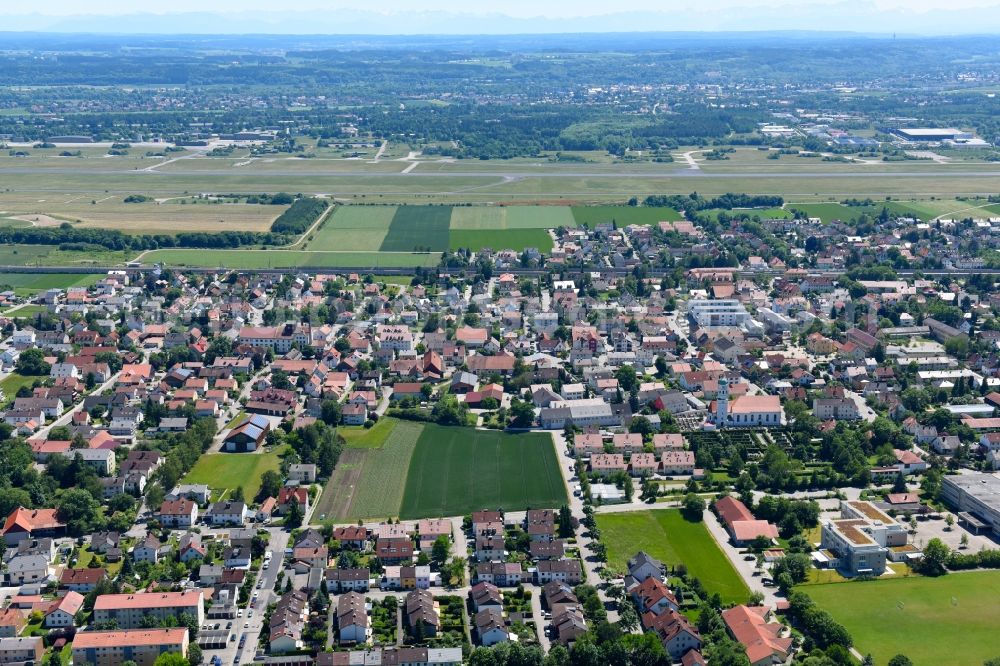 Maisach from above - Town View of the streets and houses of the residential areas in Maisach in the state Bavaria, Germany